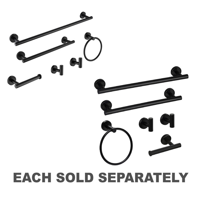 S/Steel Wall Mounted Bathroom Towel Rack Set (Black)