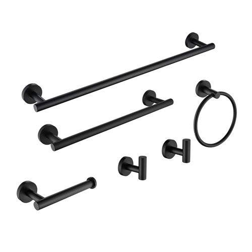 S/Steel Wall Mounted Bathroom Towel Rack Set (Black)