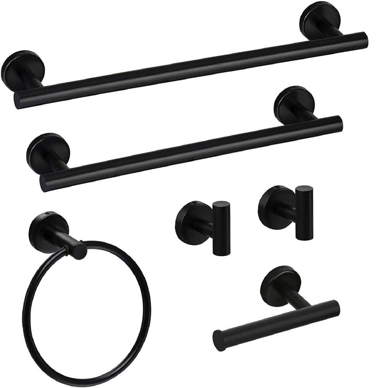 S/juego de toallas de baño montadas en la pared de acero (negro)