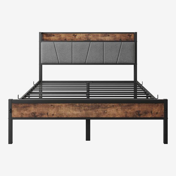 Full-Sized Full Metal Vintage Platform Bed Frame (Black)