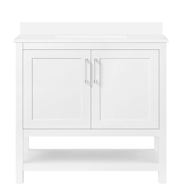 Bathroom Vanity with Sink & Multi-functional Cabinet (White)