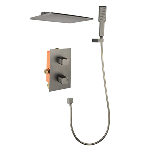 Waterfall Spout Shower System w/ Handheld Shower (Gunmetal)