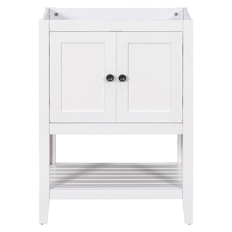 Bathroom Vanity Base with Doors & Open Shelf (White)