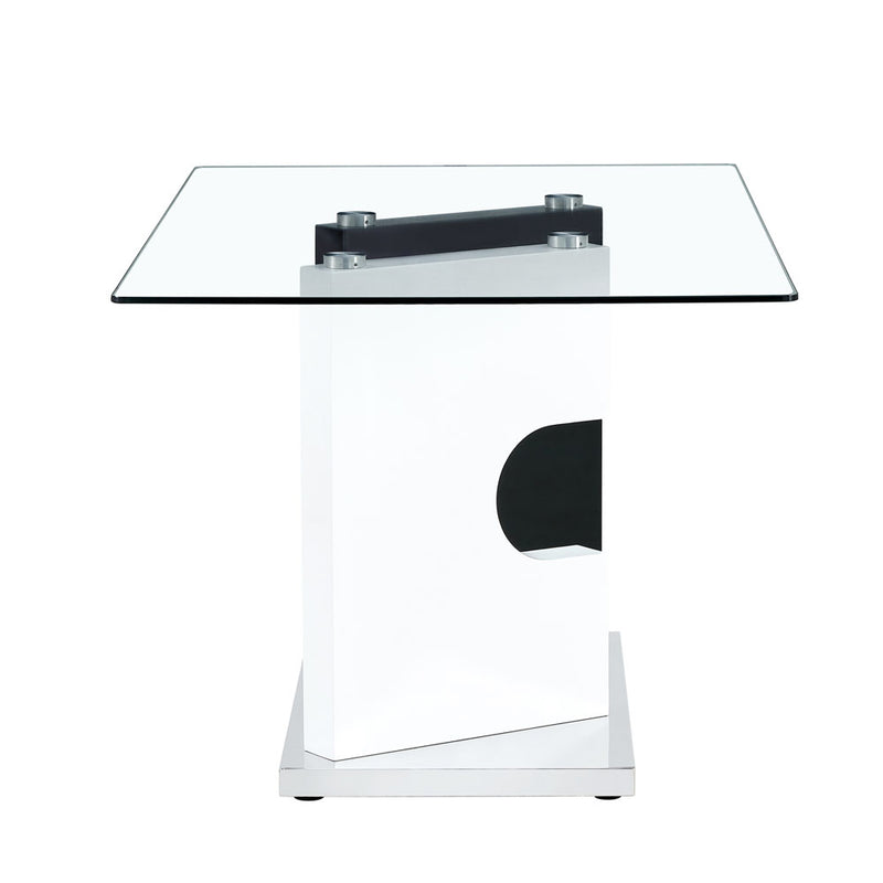 Large Modern Minimalist Glass Table w/ SpecialShaped Bracket