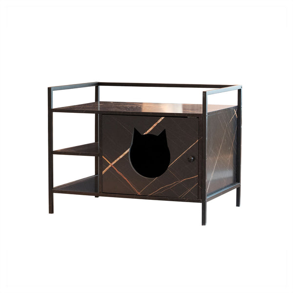 Wooden Cat Litter Box Enclosure (Antique Black)