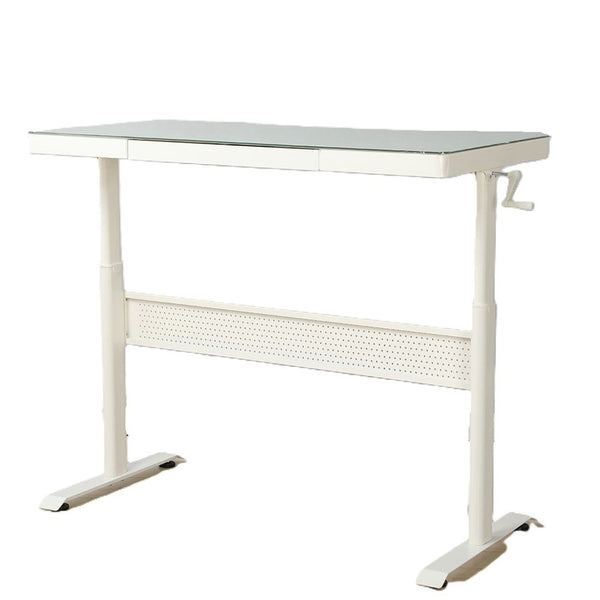 Glass Standing Desk with Drawer (48x24")