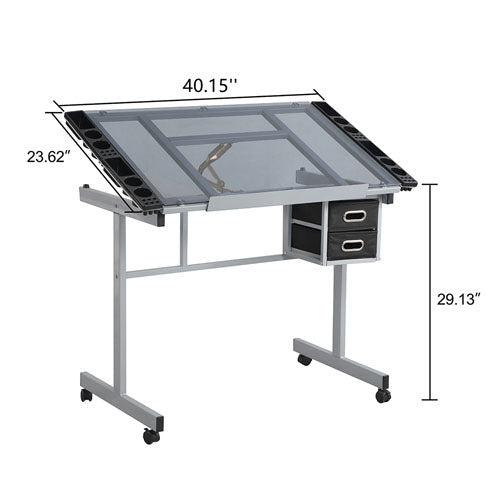 Adjustable Art Drawing Desk with Craft Station