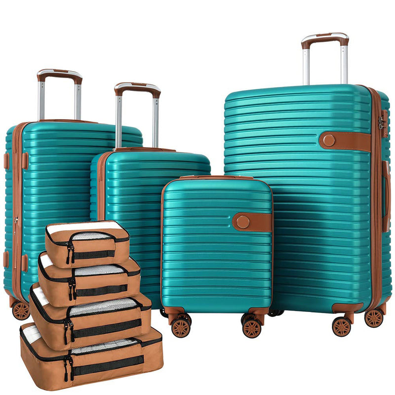 Suitcase w/ Packing Cubes & TSA Lock 4pcs