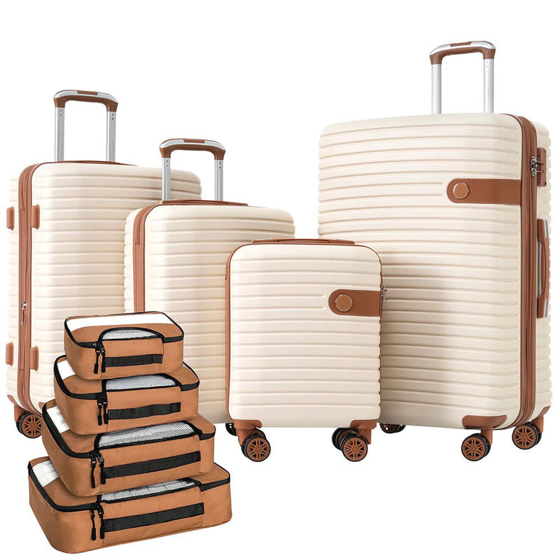 Suitcase w/ Packing Cubes & TSA Lock 4pcs