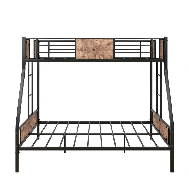 Space Saving Twin Sized Metal Bunk Bedframe w/ Ladder & Rail