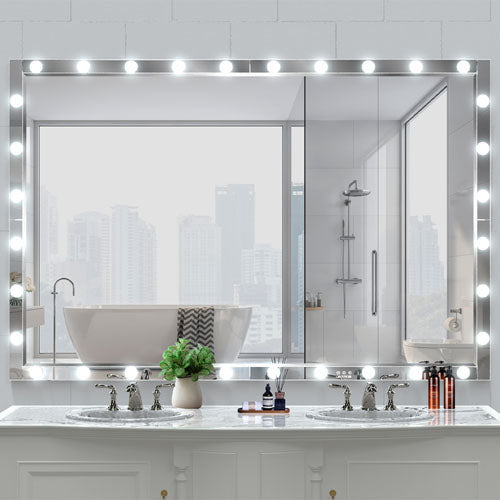 Silver Hollywood LED Full-Length Mirror (72x48")