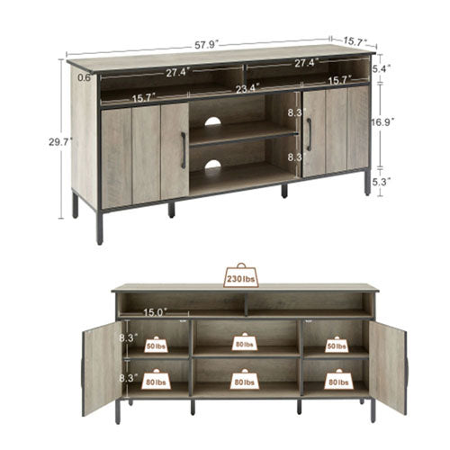 TV Stand and Entertainment Center (Grey)