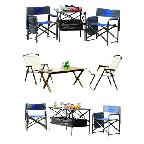 Outdoor Roll up Table & Folding Chair (Set of 3)