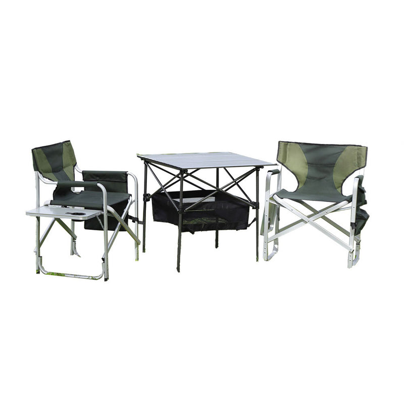 Outdoor Roll up Table & Folding Chair (Set of 3)