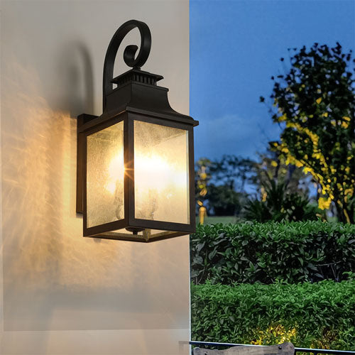 Large Glass Outdoor Wall Lamp