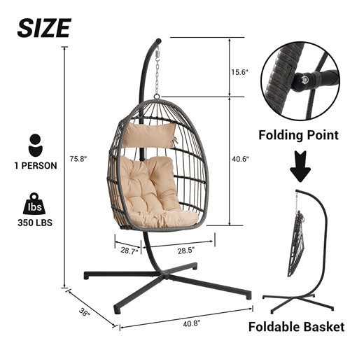 Outdoor Rattan Egg Swing Hanging Chair