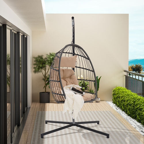 Outdoor Rattan Egg Swing Hanging Chair