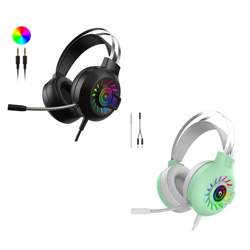 Foldable Headset with RGB Backlight & Built-in Mic