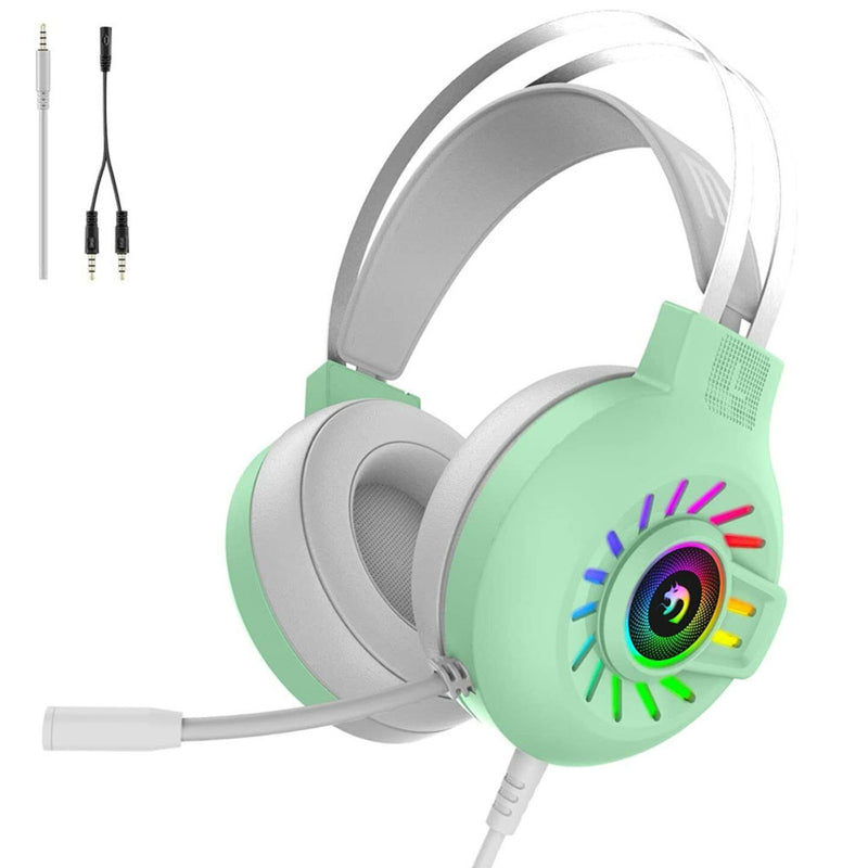 Auriculares plegables con luz de fondo RGB y micrófono incorporado