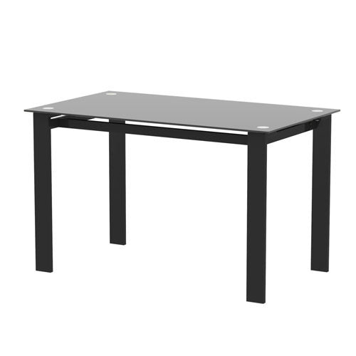 Heavy Duty Minimalist Glass Top Dining Table (Black)