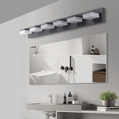 Modern 6-Light LED Black Vanity Mirror Light