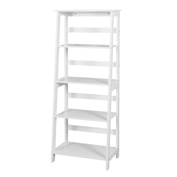 5 Tier Wooden Staircase Bookcase Ladder (White)