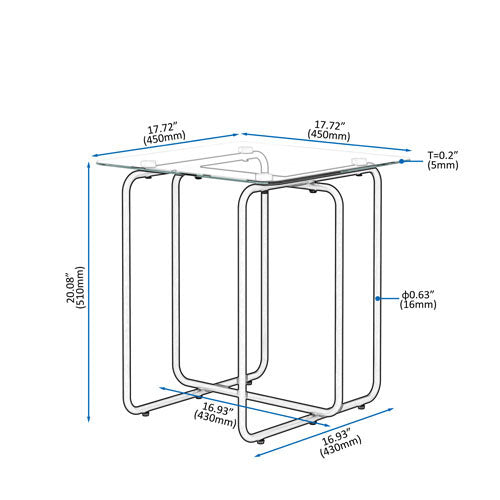 Modern Glass Coffee Bed Side Table (Transparent)