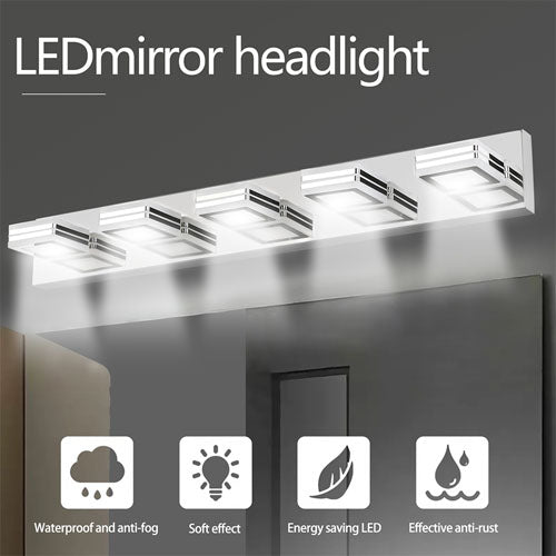 5-Light LED Modern Mirror Light in Chrome