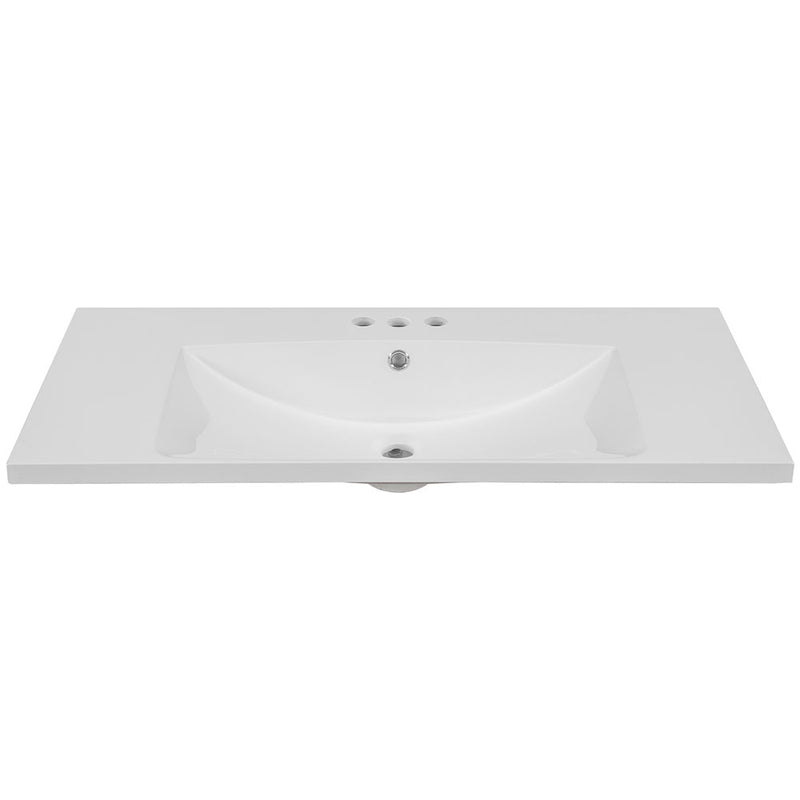 Ceramic Single Bathroom Vanity Top with 3-Faucet Holes