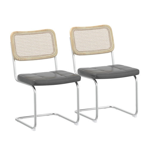 PU Leather Dining Chair w/ Sponge Rattan (Set of 2)