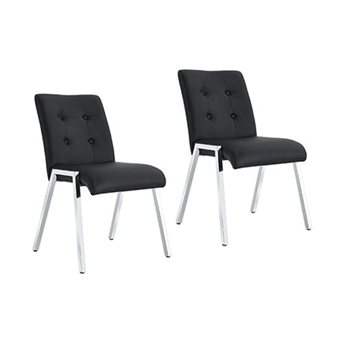 Grid Armless High Back Upholstered Dining Chairs 2pcs