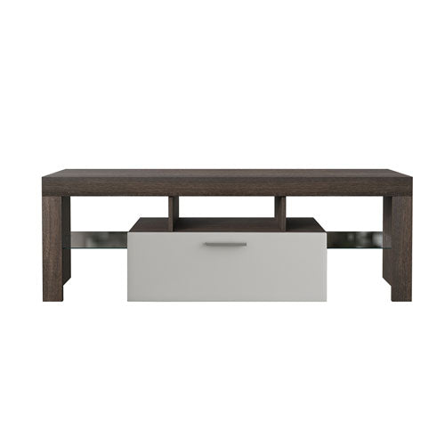 Easy & Modern TV Stand w/ Toughened Glass Shelf