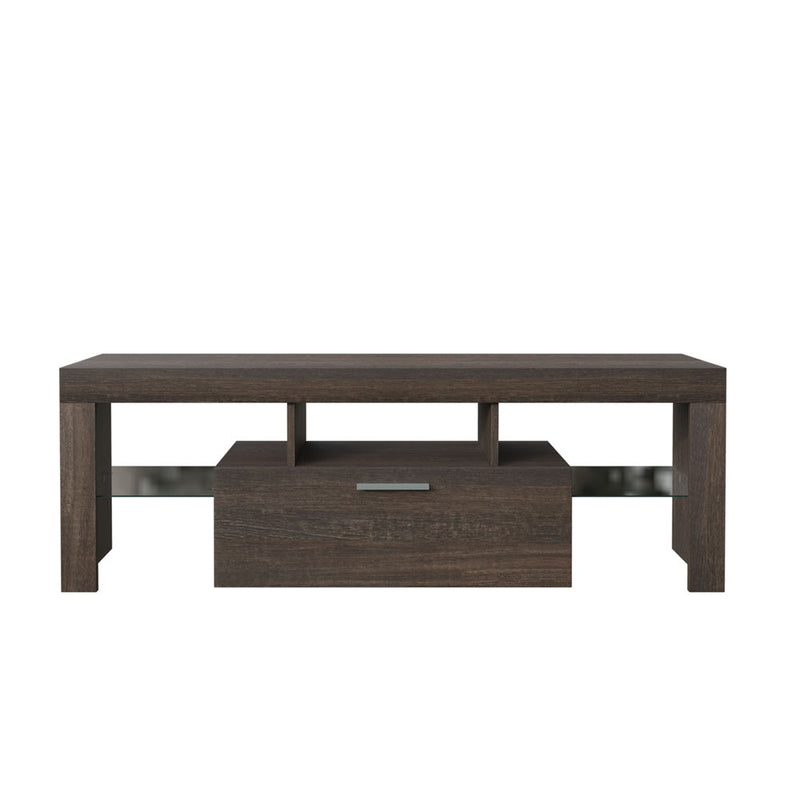 Easy & Modern TV Stand w/ Toughened Glass Shelf