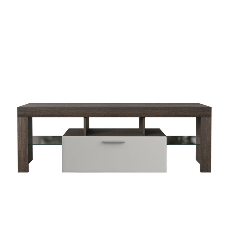 Easy & Modern TV Stand w/ Toughened Glass Shelf