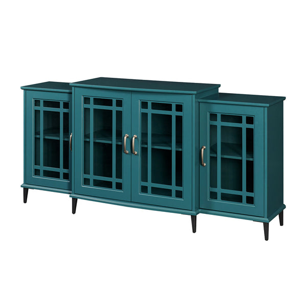 62" TV Stand Buffet Sideboard Cabinet (Teal Blue)