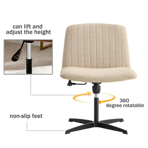 Modern Height Adjustable Fabric Office Swivel Chair (Beige)