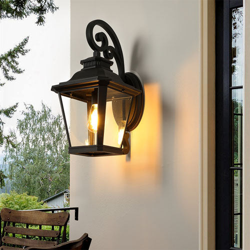 Large Outdoor Wall Sconces with Clear Glass