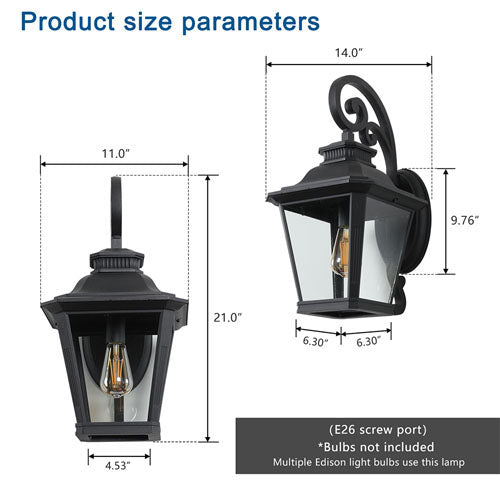 Large Outdoor Wall Sconces with Clear Glass