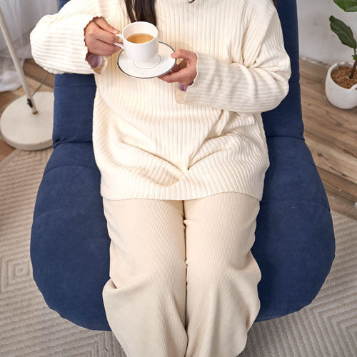 Single-Seater Reclining Japanese Tatami Chair (Blue)