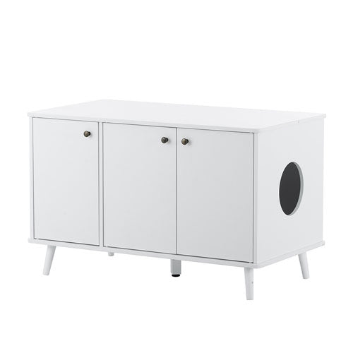 3 Door Furniture Side Table with Hidden Plug