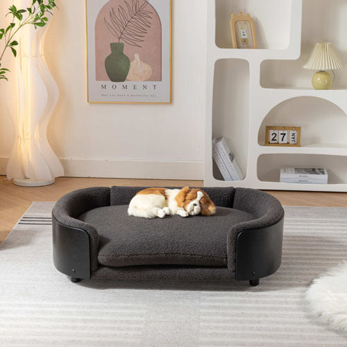 Dog Bed Solid Wood Legs Cashmere Cushion Large