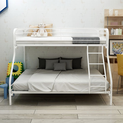 Heavy Duty Twin Sized Full Metal Bunk Bed with Rail