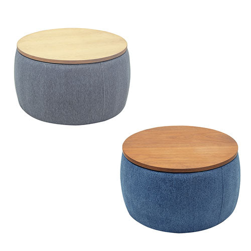 2-in-1 Round Storage Organizer & Foot Stool w/ Lid