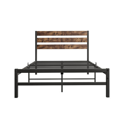 Platform Bedframe w/ Slats & Wooden Headboard