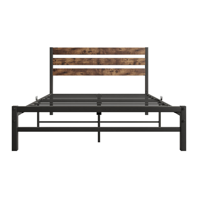 Platform Bedframe w/ Slats & Wooden Headboard