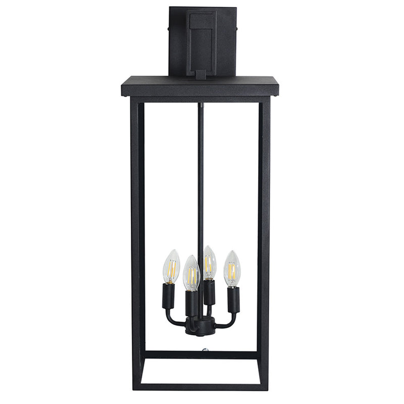 4-Bulbs Outdoor Wall Light (Black)