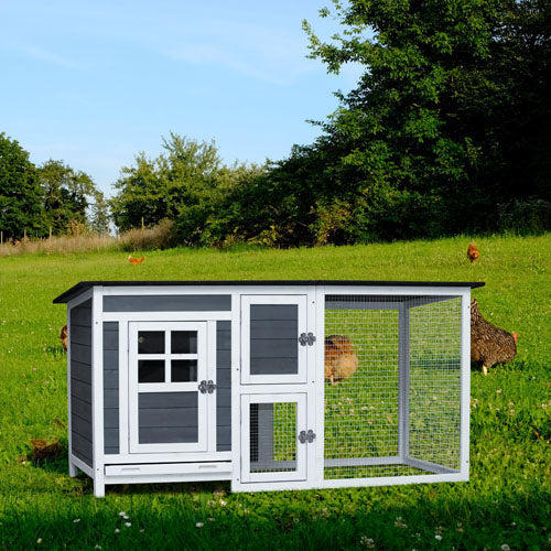 Poultry Animal House Chicken Hutch Coop with Running Cage