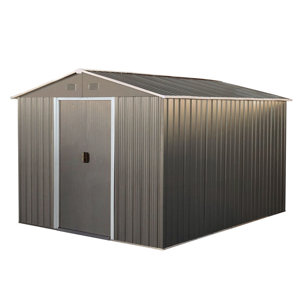 Outdoor Metal Storage Shed with Metal Floor Frame (8x10ft)