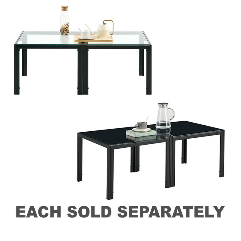 Modern Square Glass Coffee Table Set