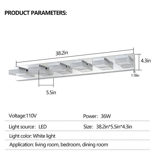 6-Light Chrome LED Modern Vanity Light Fixture